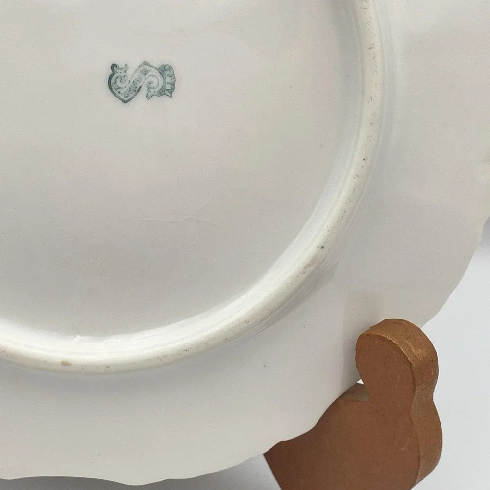 Antique 1920s‎ Silesia Germany Mallard Duck Porcelain Cabinet Plate 8